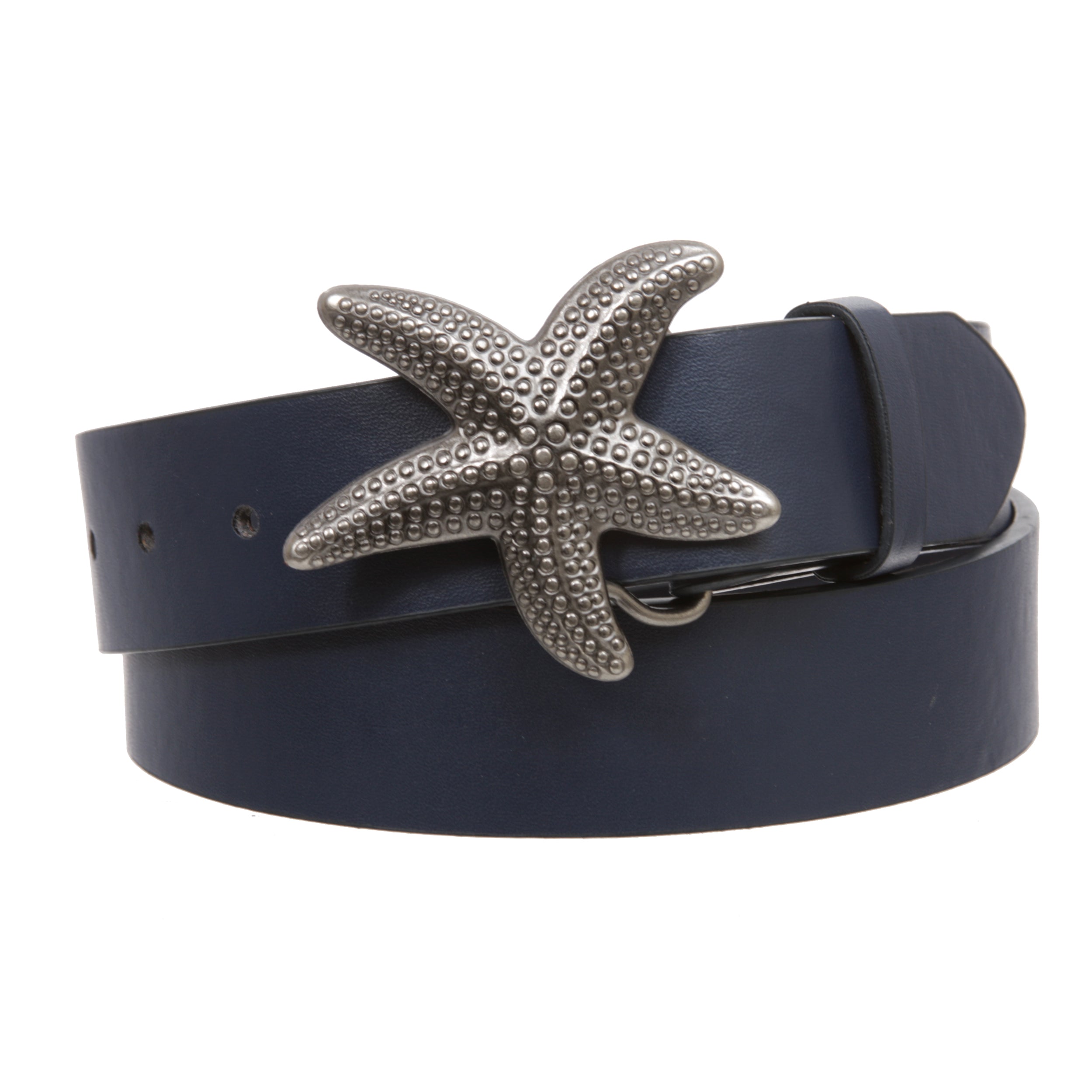 Unisex Starfish Buckle Snap-On Belt – 1.5" Wide, 19-Color Options - OnlineBelts