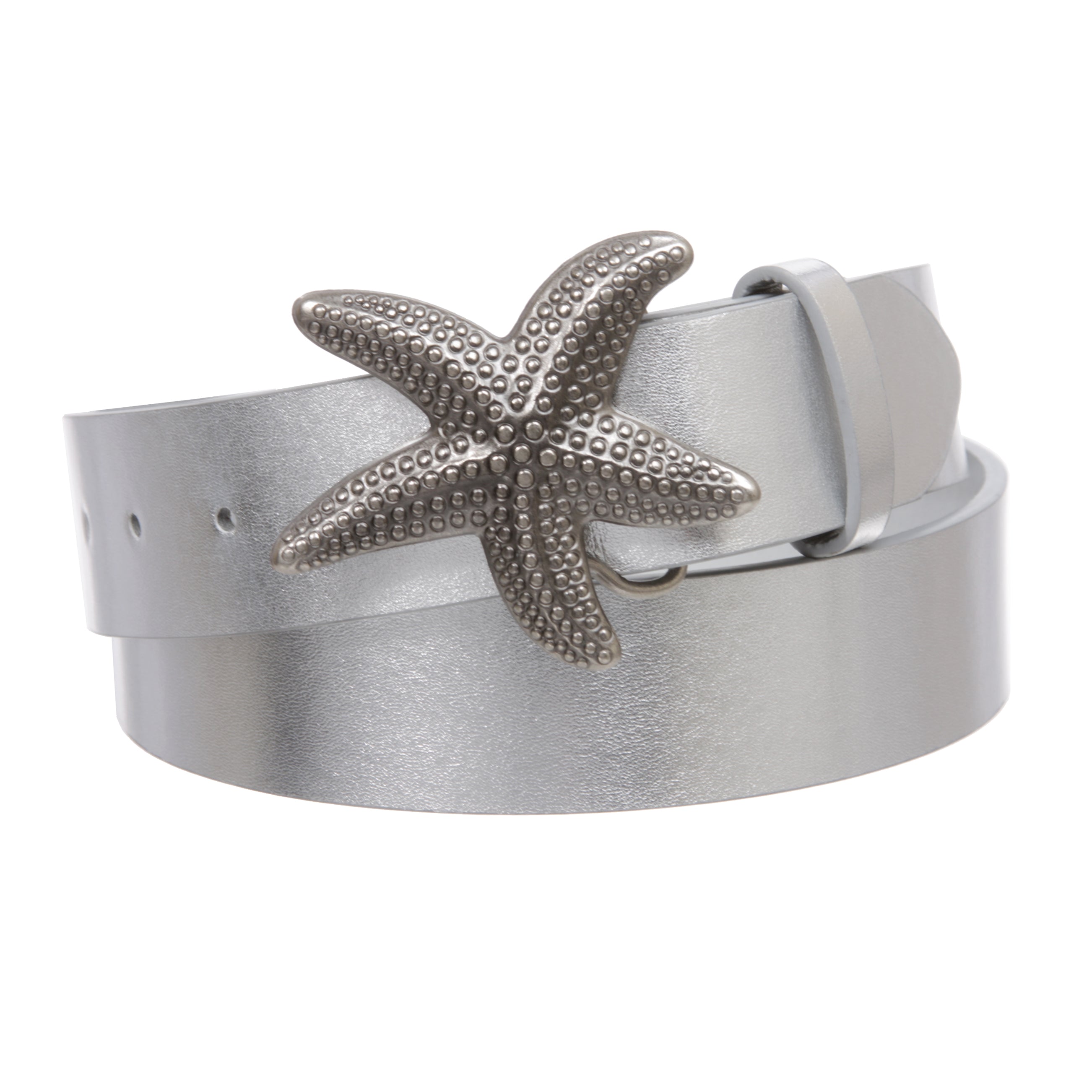 Unisex Starfish Buckle Snap-On Belt – 1.5" Wide, 19-Color Options - OnlineBelts