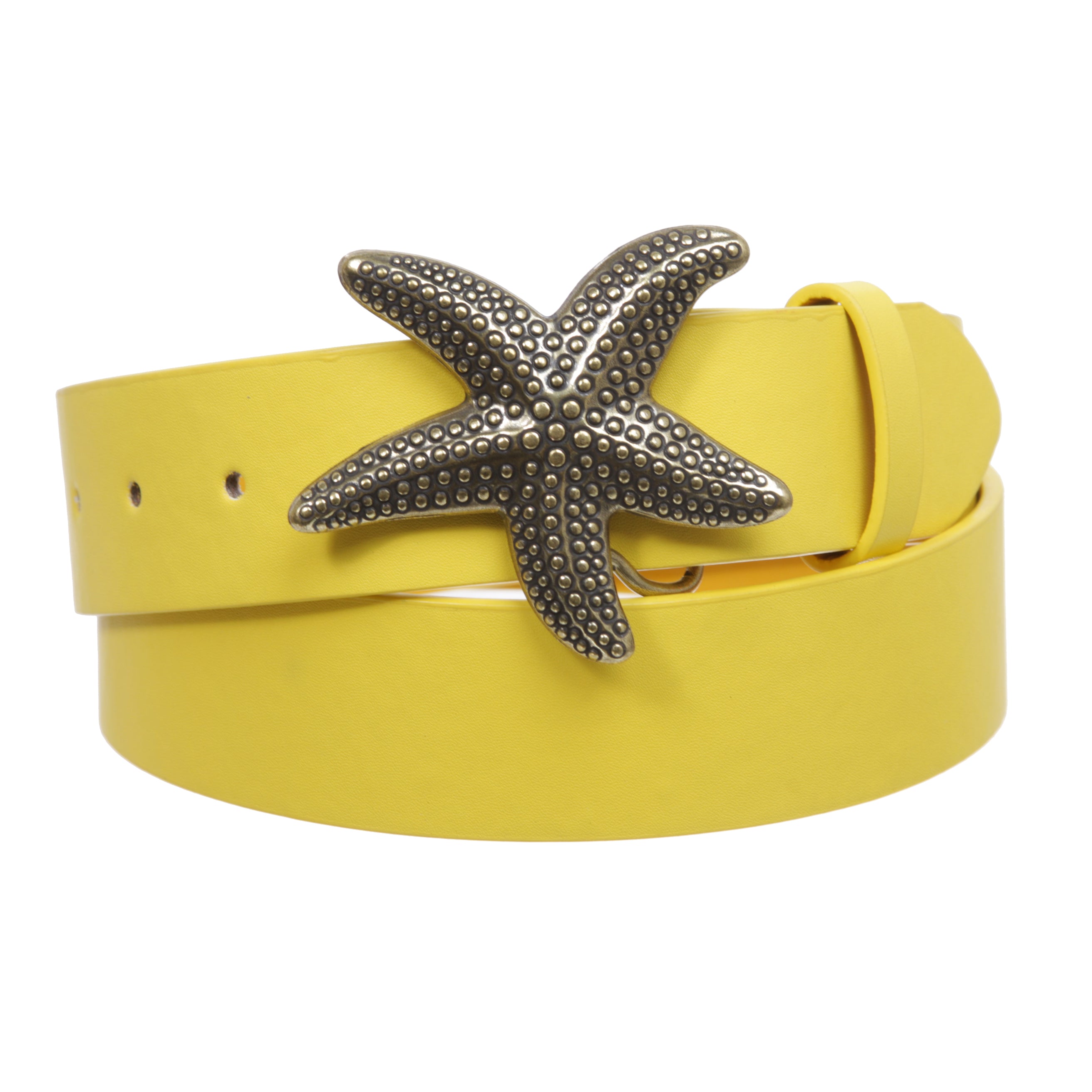 Unisex Starfish Buckle Snap-On Belt – 1.5" Wide, 19-Color Options - OnlineBelts