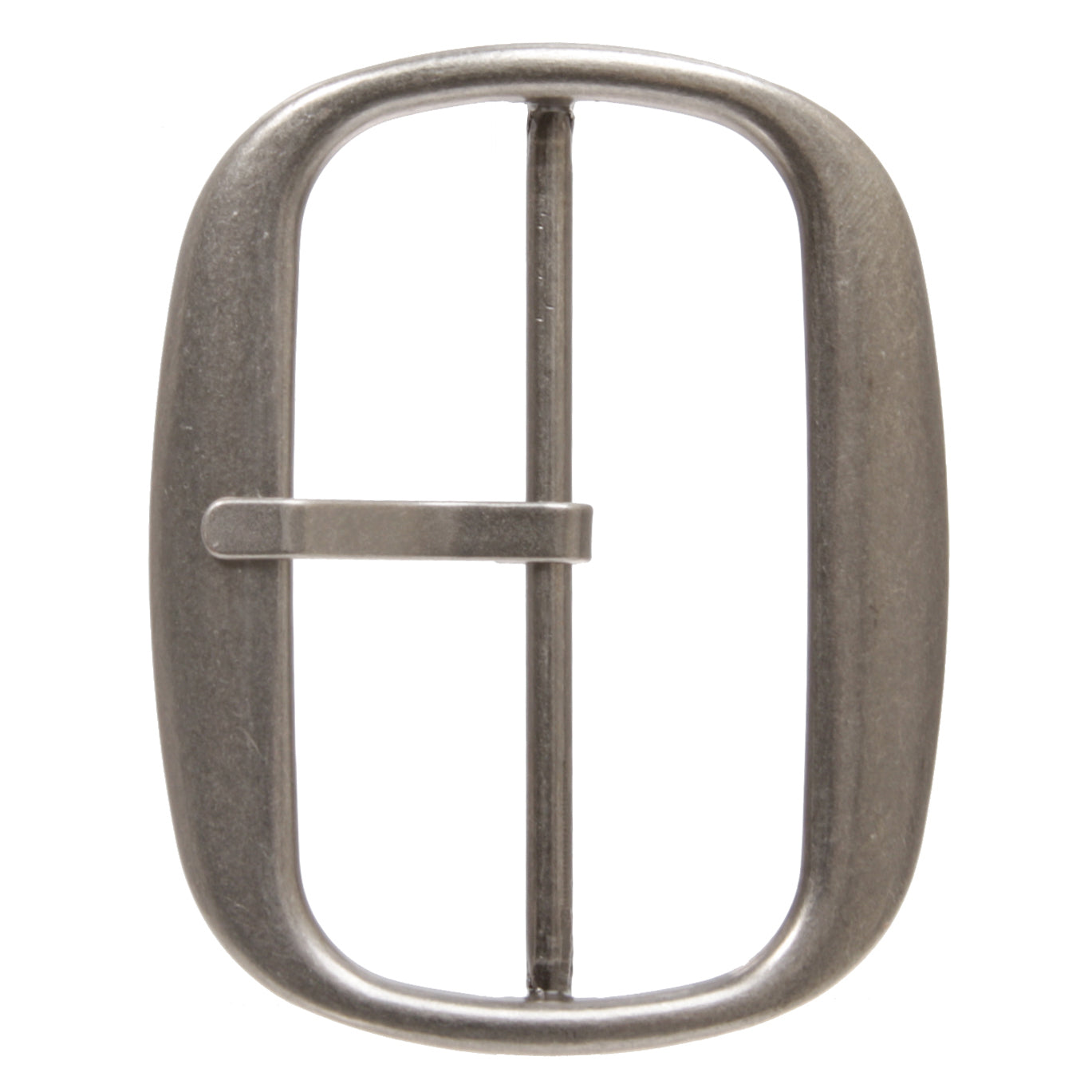 3" Center Bar Single Prong Oval Belt Buckle, Zinc Alloy Antique Silver Finish, Fits Up to 3 Inch Wide Straps