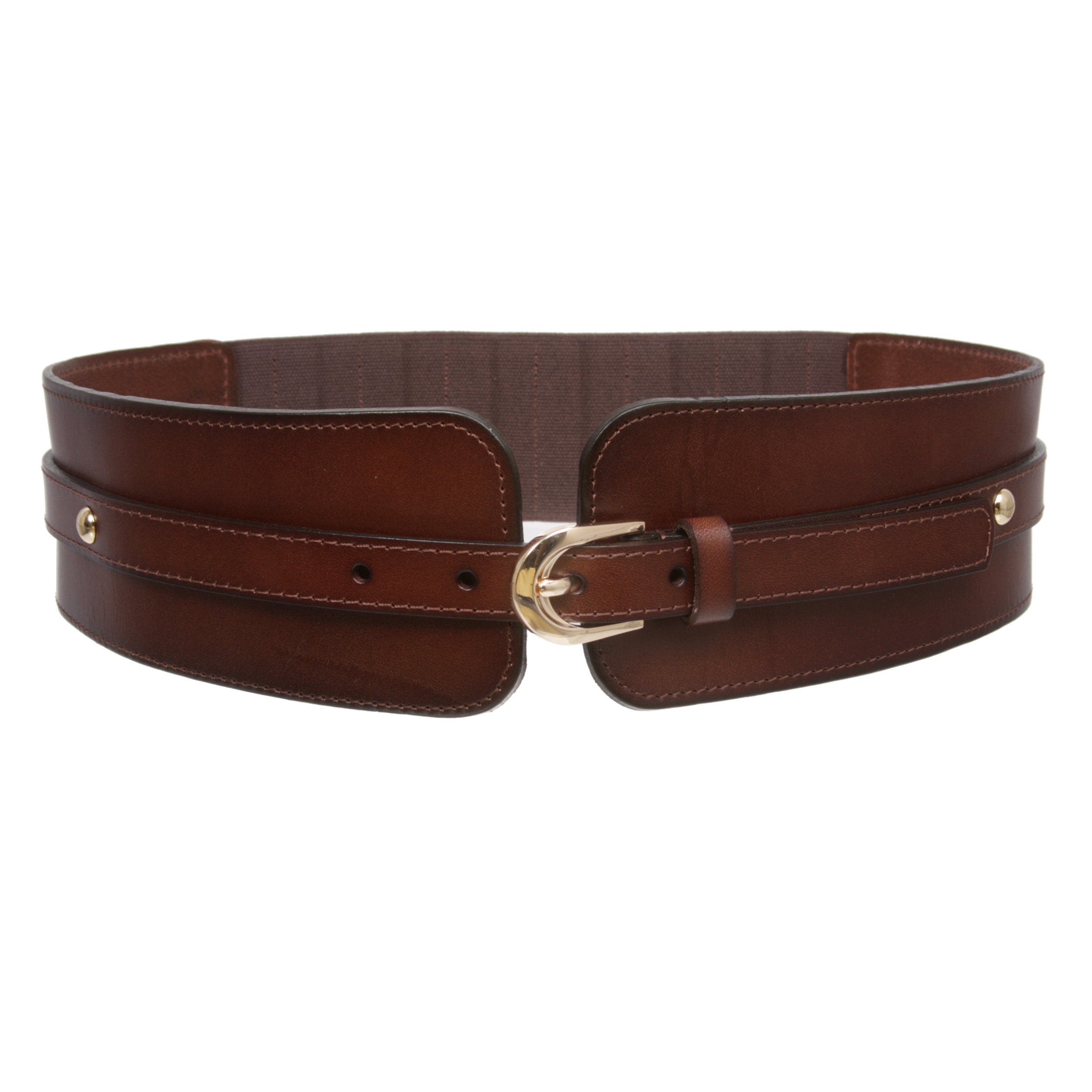 High Waist Elastic Linked Cowhide Stretch Tapered Comfort Leather Belt Women main image 3