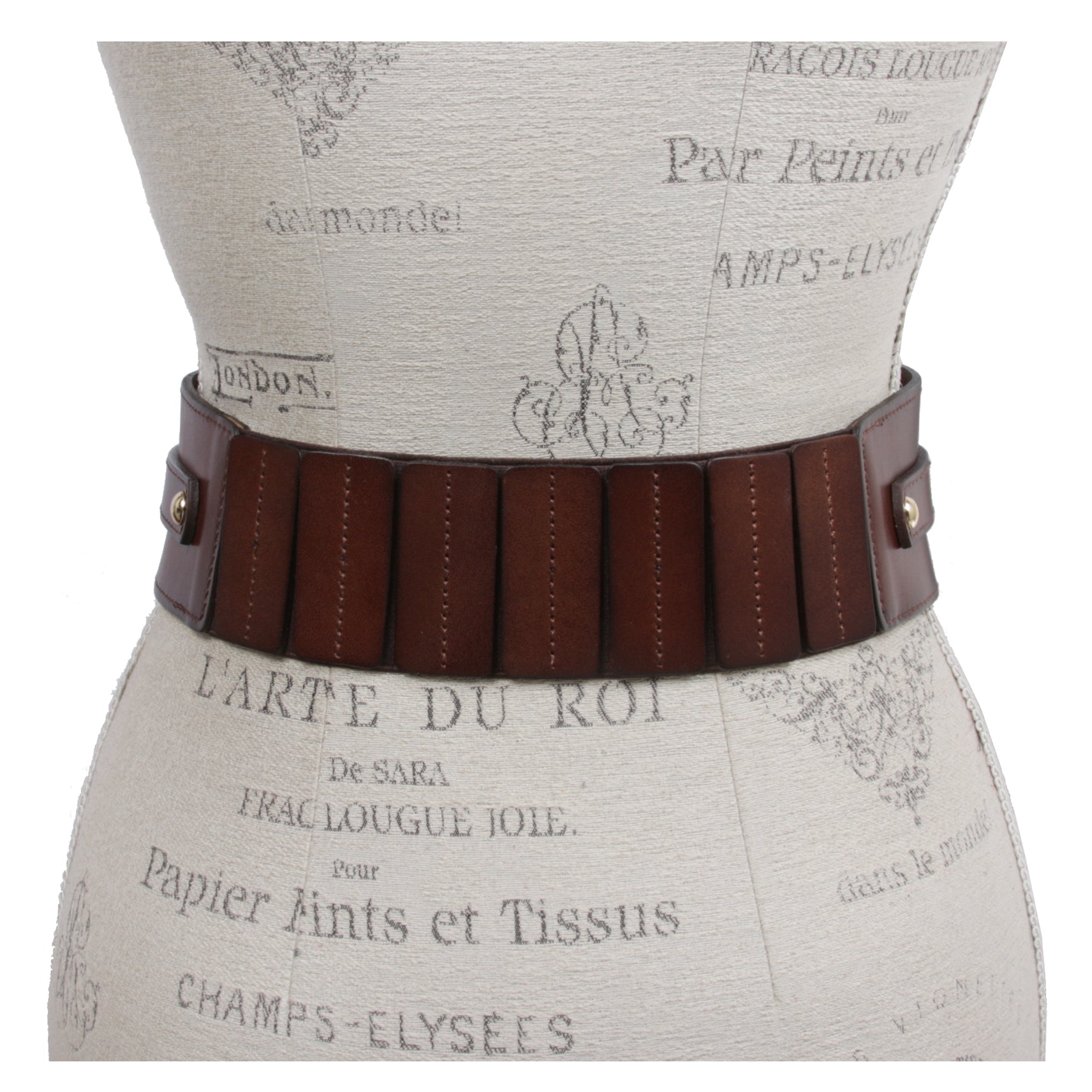 Women's High Waist Elastic Linked Cowhide Stretch Tapered Comfort Leather Belt