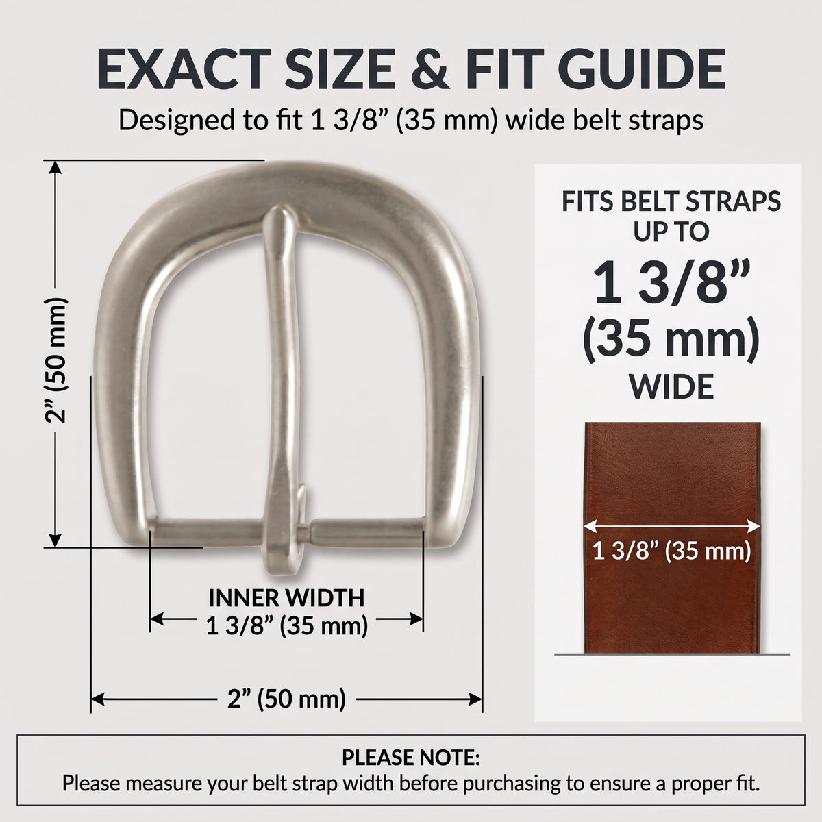 1 3/8" (35 mm) Nickel Free Single Prong Horseshoe Belt Buckle