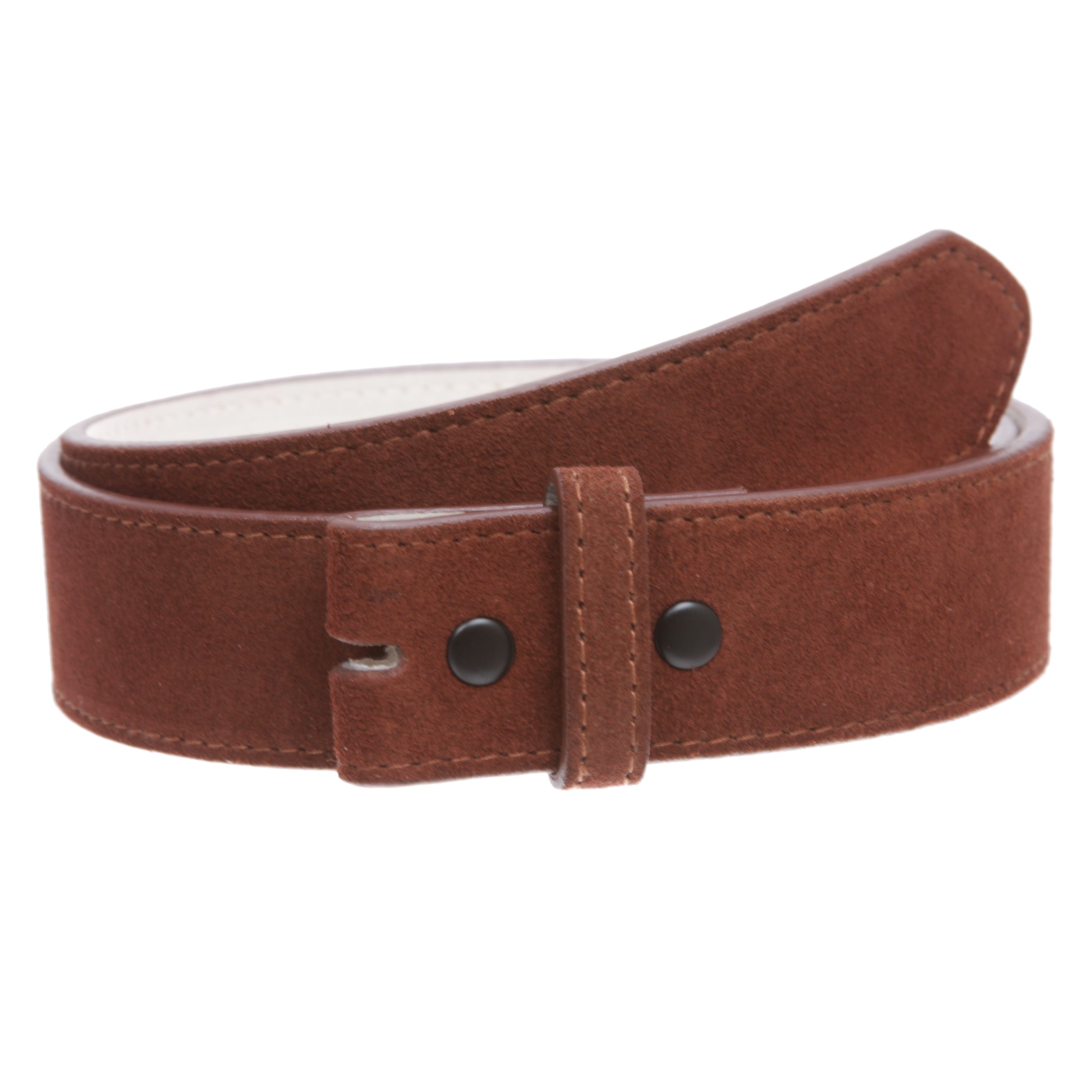 1 1/2" Snap On Suede Leather Belt Strap