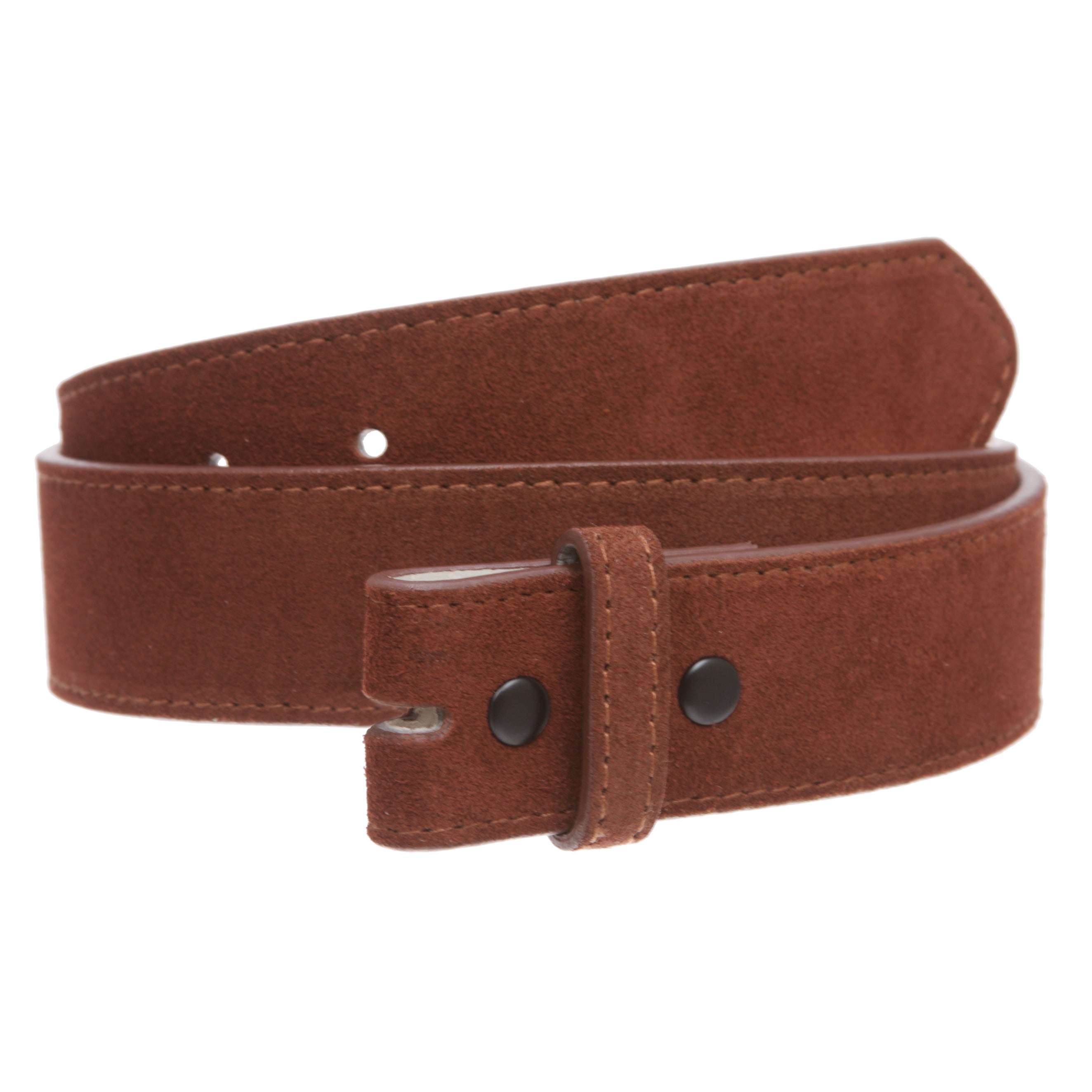 1 1/2" Snap On Suede Leather Belt Strap