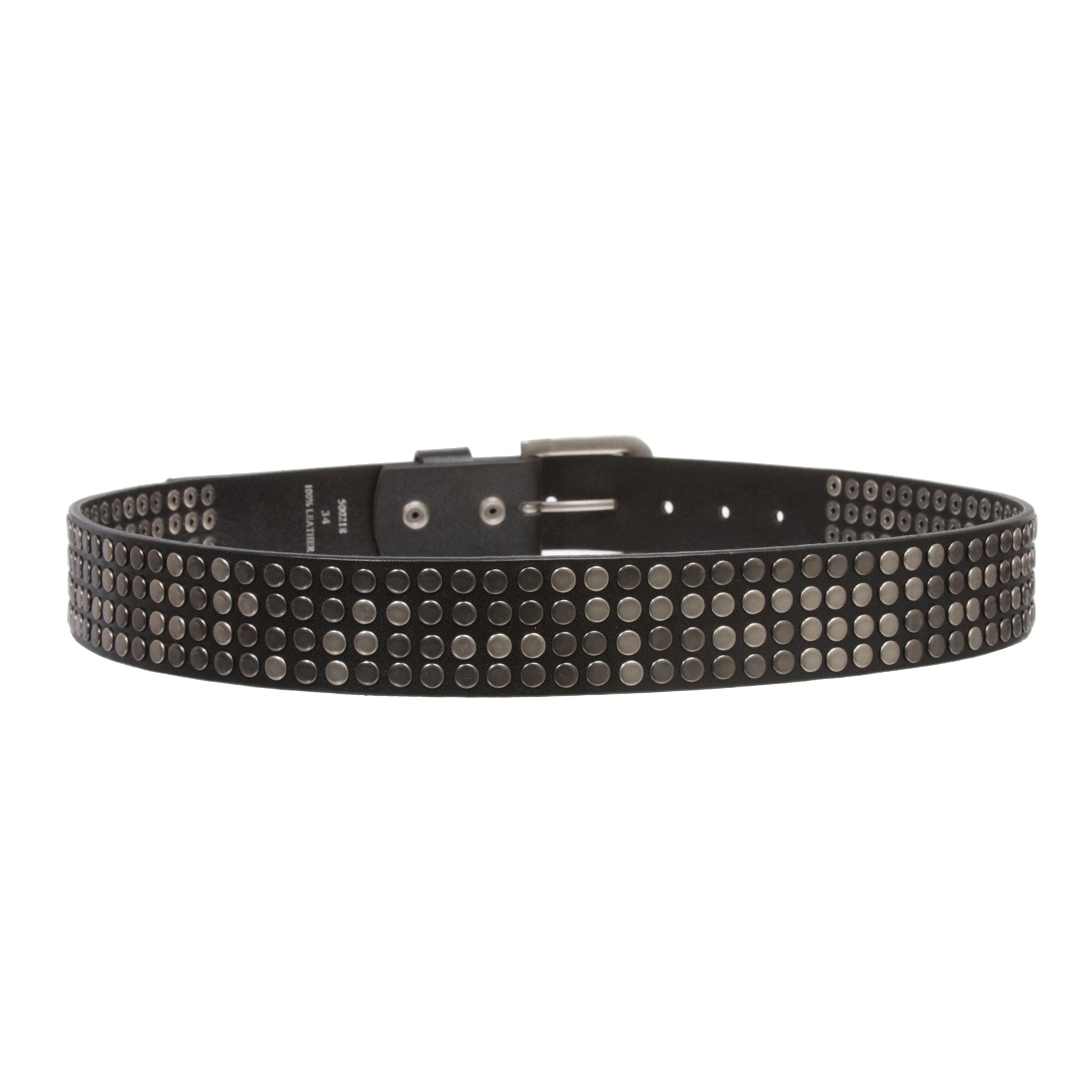 Vintage Black Studded Leather Adjustable Waist Belt Size 75 Beltiscool Genuine Vintage Retro Circle Studded Leather Belt  main image 4