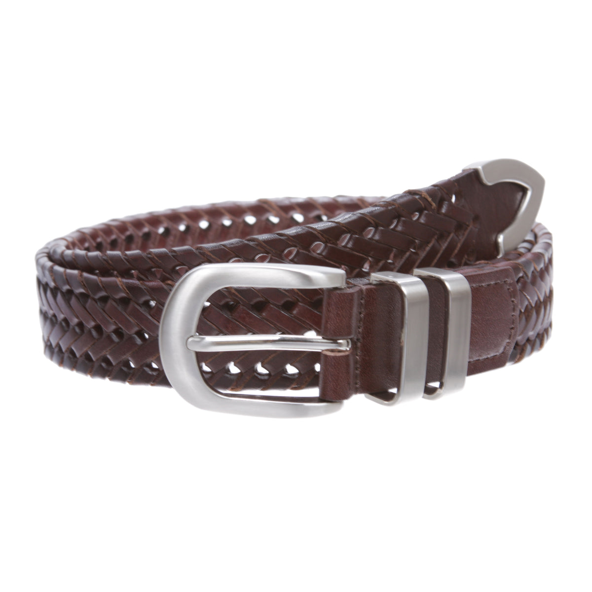 Men's 1 1/8 Inch (30 mm) Braided Leather Dress Lacing Belt