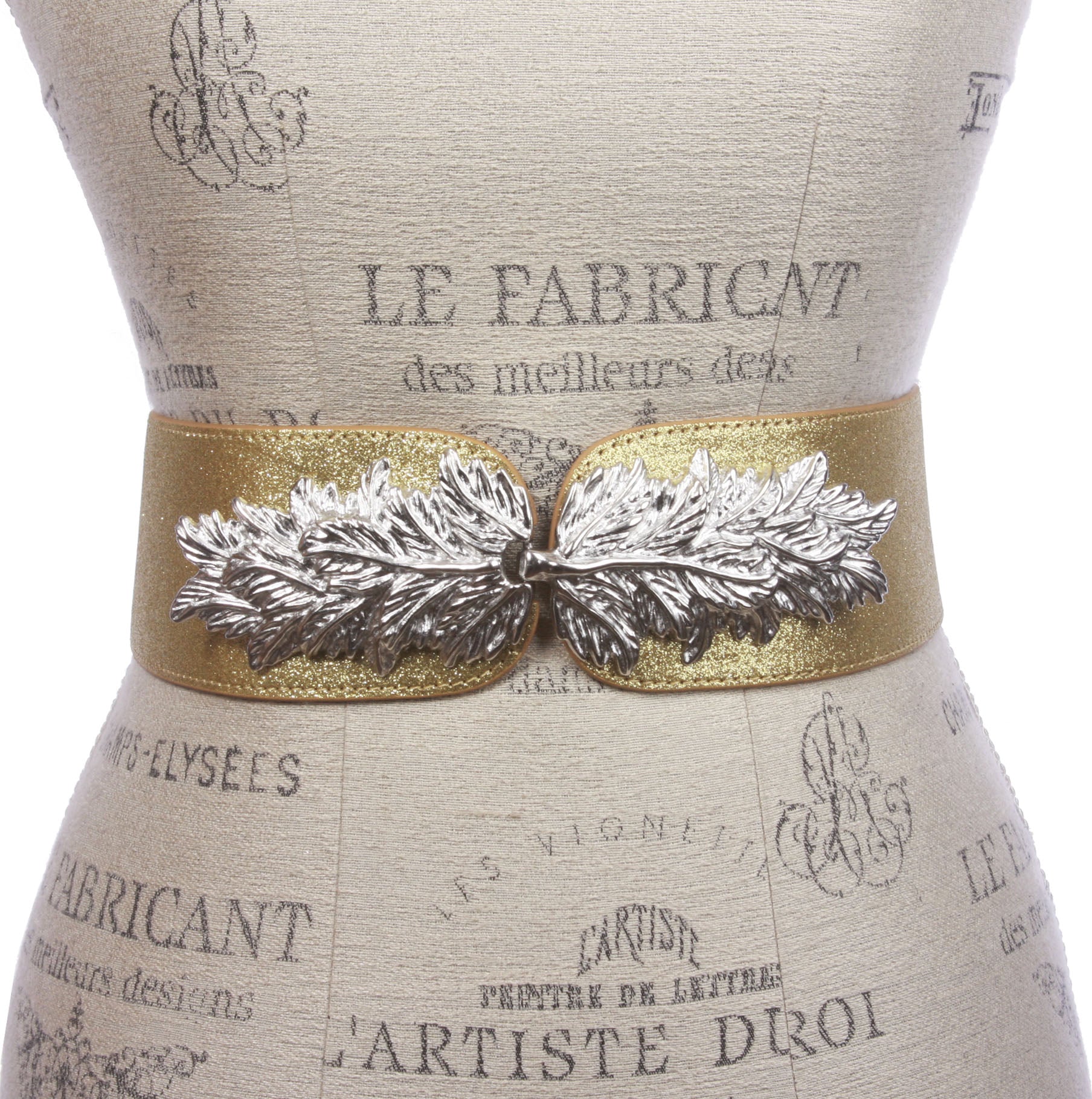 Women's 2 3/4" Wide Stretch Waist Belt with Hook Buckle – Leaf Style Cinch - OnlineBelts