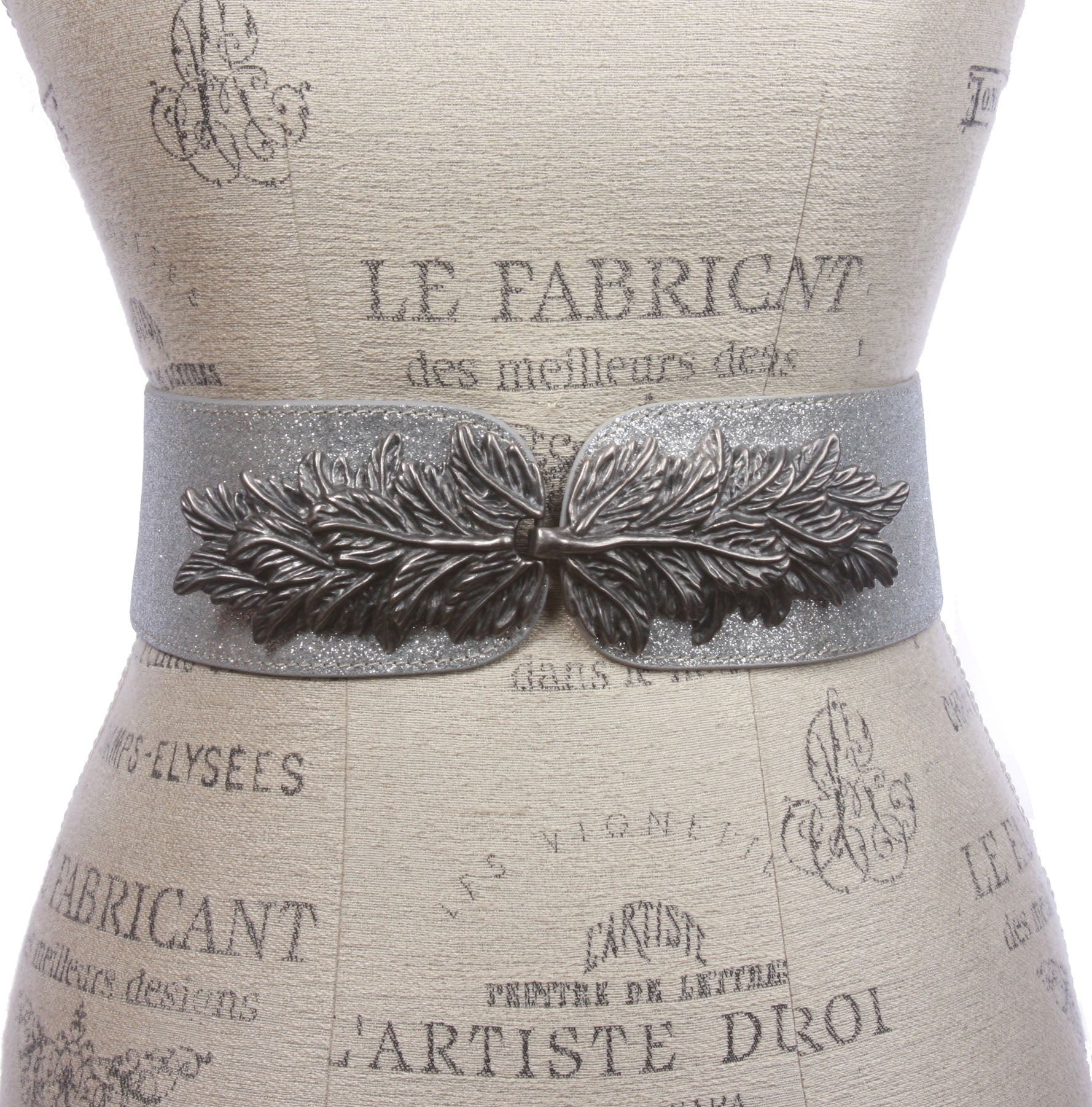 Women's 2 3/4" Wide Stretch Waist Belt with Hook Buckle – Leaf Style Cinch - OnlineBelts