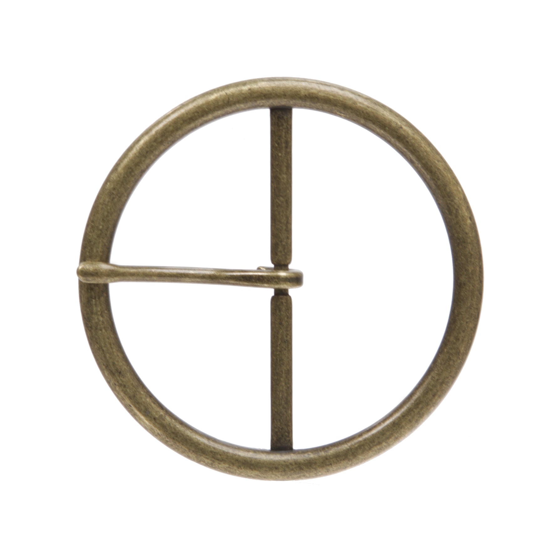 2 5/8" (68 mm) Single Prong Round Circle Center Bar Belt Buckle