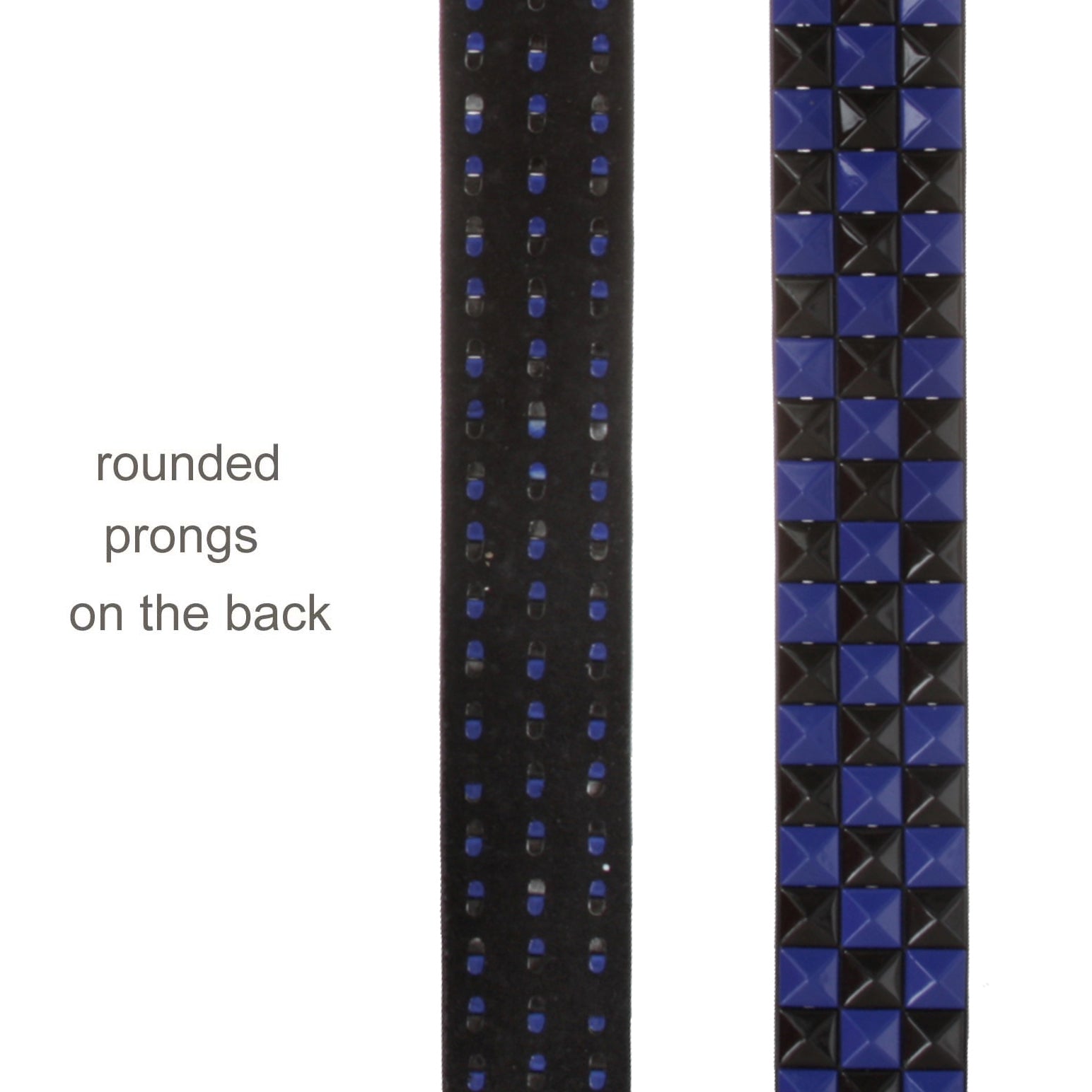 Snap On Punk Rock Black & Blue Star Studded Checker Board Leather Belt