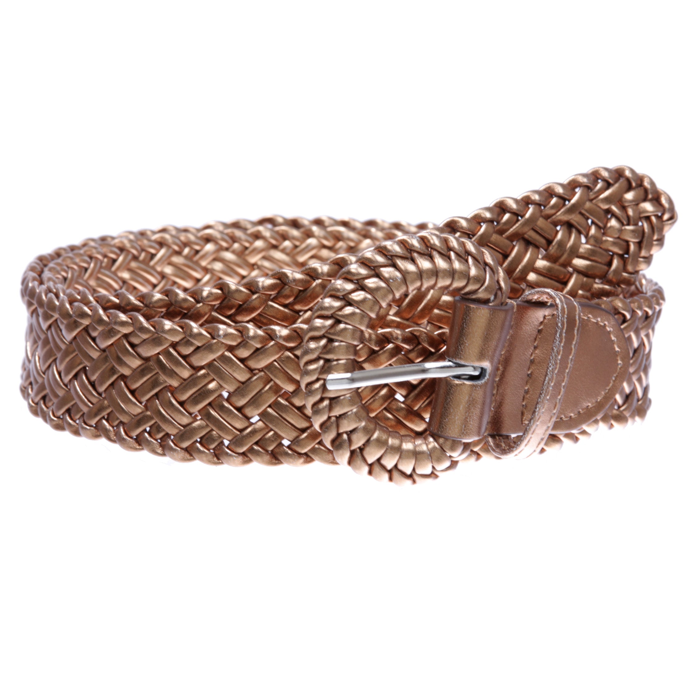 Women's 1 1/4" Inch Wide Hand Made Metallic Braided Woven Casual Belt Women's 1 1/4" Inch Wide Hand Made Metallic Braided Woven Casual Belt