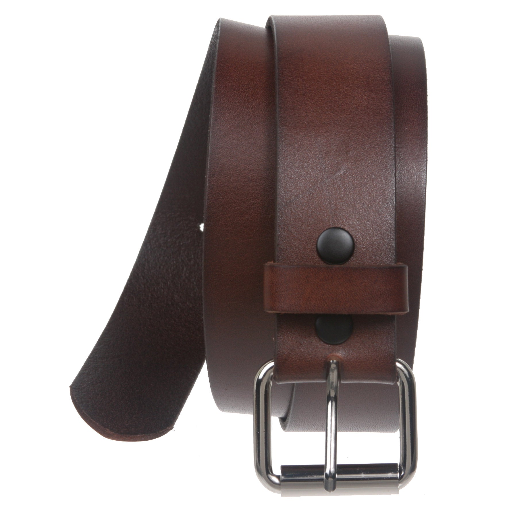 Big & Tall Oversize Snap on 1 1/2" Standard Plain Full Grain Leather Belt