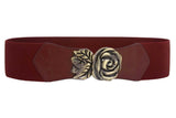 3" Wide High Waist Rose Floral Fashion Stretch Belt