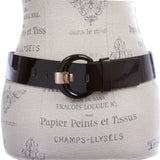 Women's 2" Wide High Waist Patent Leather Fashion Round Belt