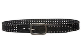 1 1/2" (38 mm) Snap on Vintage Cowhide Metal Circle Studded Leather Belt