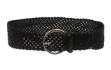 Women's 3 1/4" Wide Tapered Braided Woven High Waist Leather Belt