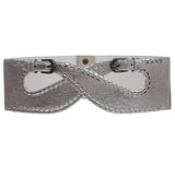 Women's 3 1/8" - 80 mm Wide Elastic Fashion High Waist Lace Edge Crossed Stretch Belt
