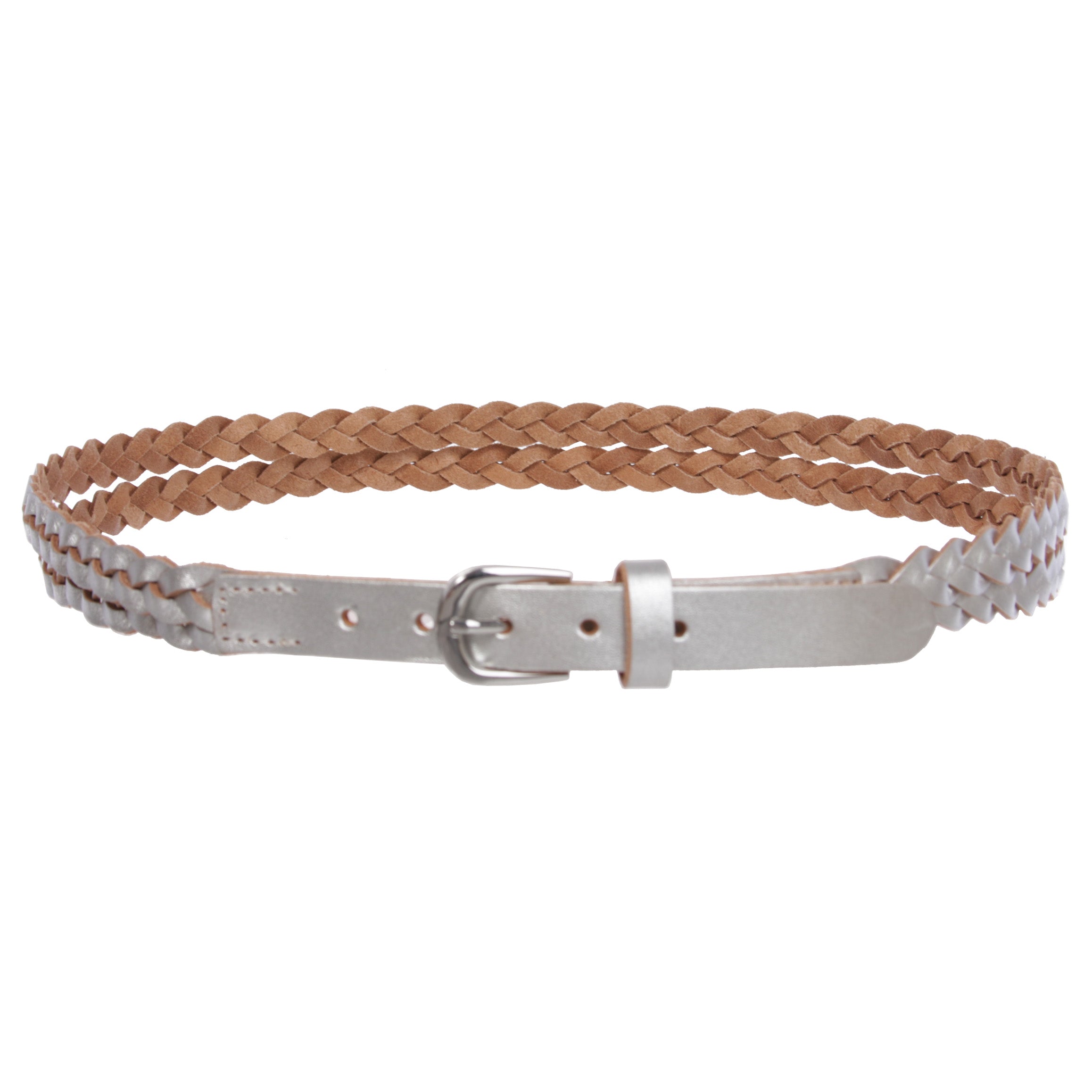 Women's Combinative Casual Leather Braided Double Belt