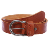 Men's Harness Stitch-Hole Edged Vintage Cowhide Thick Leather Casual Jean Belt