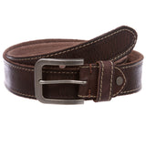 Men's Stitch Edged Vintage Cowhide Thick Leather Casual Jean Belt