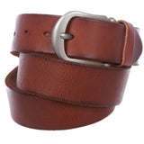 Men's Harness Stitch Linked Vintage Full Grain Thick Leather Casual Jean Belt