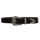 West Cowboy/girl Three Piece Sets Silver Plated Longhorn Buckle Leather Belt