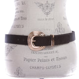 Womens Gold Accent Shell Buckle Shimmer Leather Belt