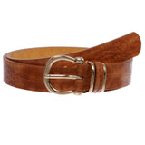 Stunning Croco Print Leather Belt with Triple Holder & Equestrian Buckle
