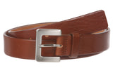1 1/8" Bovine Leather Plain Belt with Satin Nickel Buckle