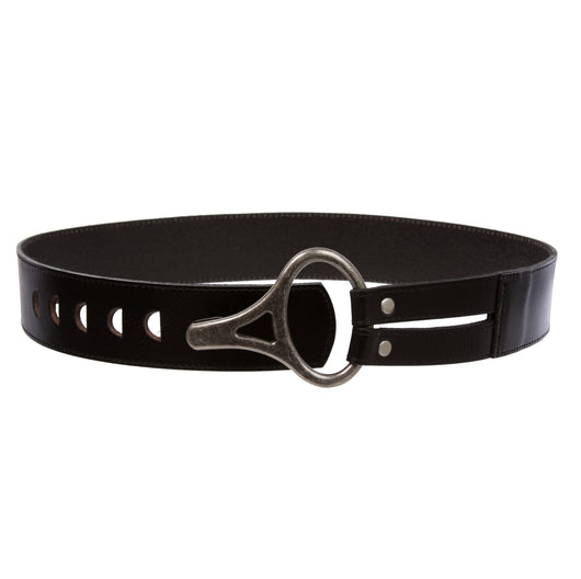 Womens High Waist Genuine Leather Belt With Hook Closure
