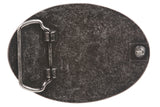 Western Plain Oval Hammered Vintage Belt Buckle