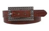 Womens 1" Skinny Alligator leather belt with rectangular buckle