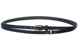 1/2" (13 mm) Skinny Solid Leather Double Wrap Belt