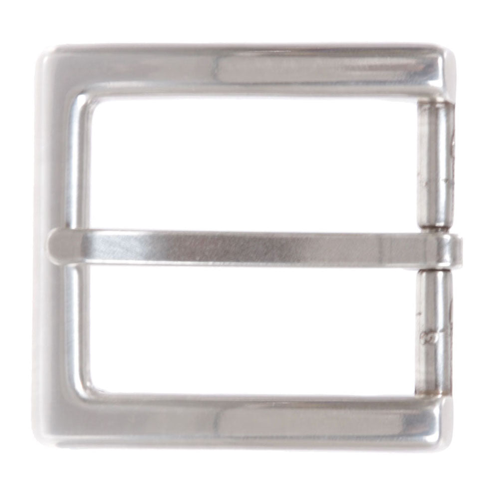 1 5/8" (40 mm) Silver Tone Rectangular Single Flat Prong Belt Buckle