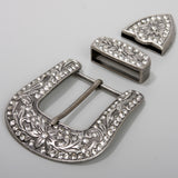 DIY Rhinestone Western Bling Buckle 3-piece Set for Replacement or leathercraft