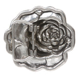 Rose Flower 3D Silver Belt Buckle