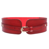 Women's High Waist Elastic Linked Cowhide Stretch Tapered Comfort Leather Belt