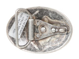Antique Silver Oval Egg Belt Buckle