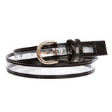 Women's  1" (25 mm) Color-Trimmed Patent Leather Transparent Jelly Clear Belt