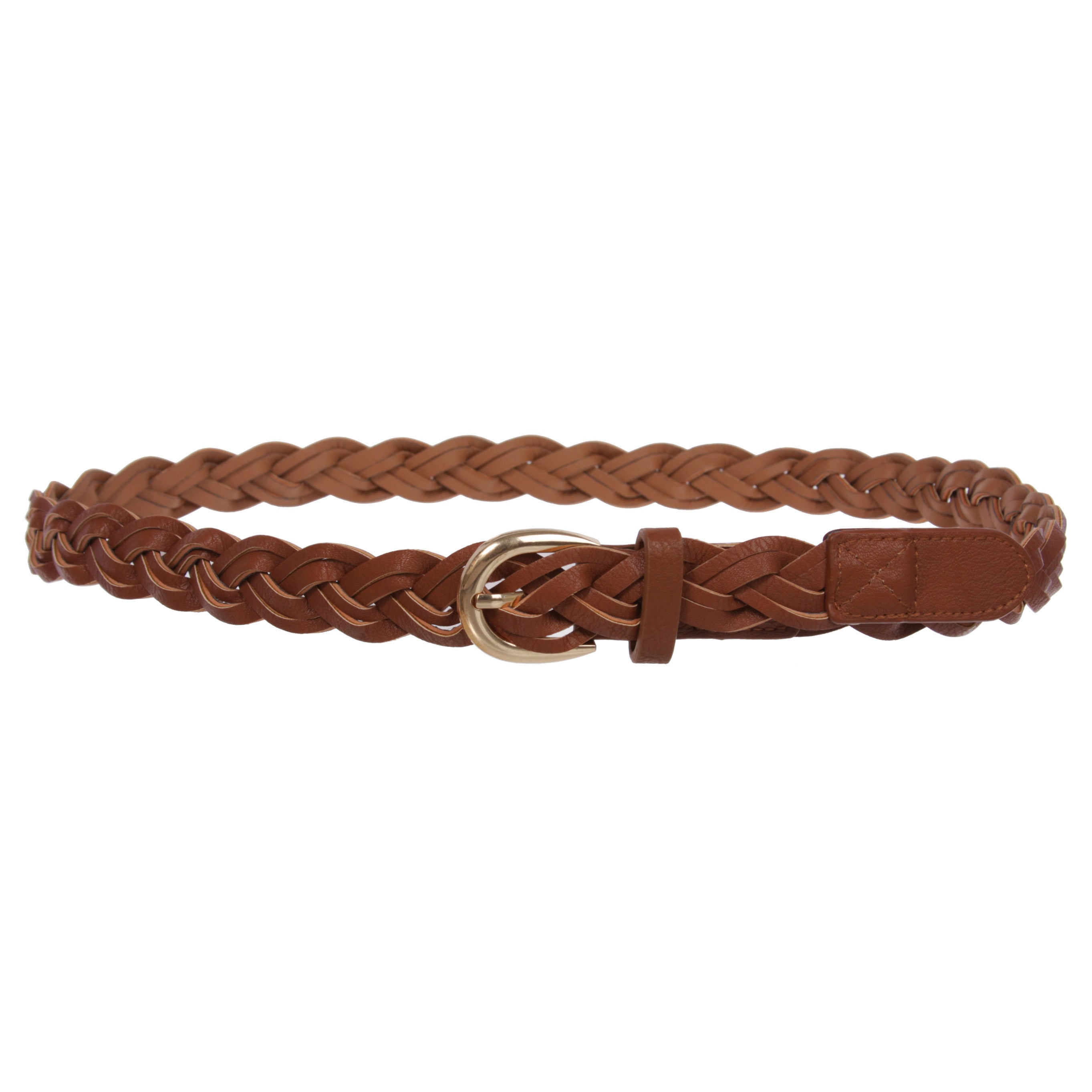 Women's 1" Skinny Braided Woven Non Leather Belt Women's 1" Skinny Braided Woven Non Leather Belt