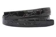 1 1/8 Inch One Size Fits All Croco Print Patent Alligator Non Leather Belt Strap