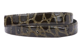 1 1/8 Inch One Size Fits All Croco Print Patent Alligator Non Leather Belt Strap