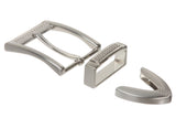 1 1/4" (33 mm) Nickel Free Single Prong Rectangular Golf Belt Buckle Set with Keeper and Tip