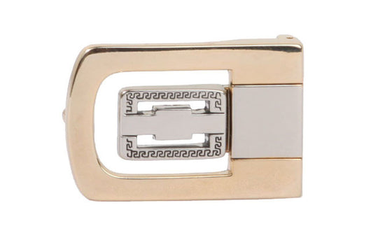 1 1/8 Inch (28 mm) Gold & Silver Two Tones Clamp Belt Buckle