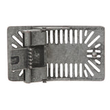 1 1/2" (38 MM) Clamping Rectangular Perforated Silver Belt Buckle