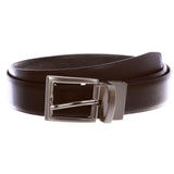 Men's Classic & Fashion Feather Edged Embossed Reversible Leather Dress Belt