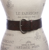 Ladies 2 1/4 Inch Wide Perforated  Douglas Leather Belt