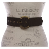 Women's 1 7/8" Lace Edged Braided Cow Suede Leather Round Belt