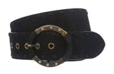 1 7/8 Inch  Lace Edged Suede Leather Belt